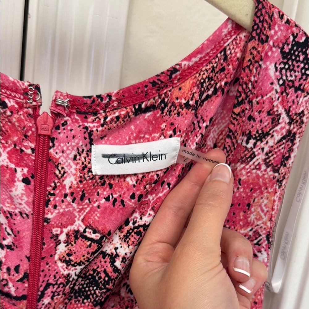 Calvin Klein Pink Animal Sleeveless Jumpsuit - Picture 6 of 9